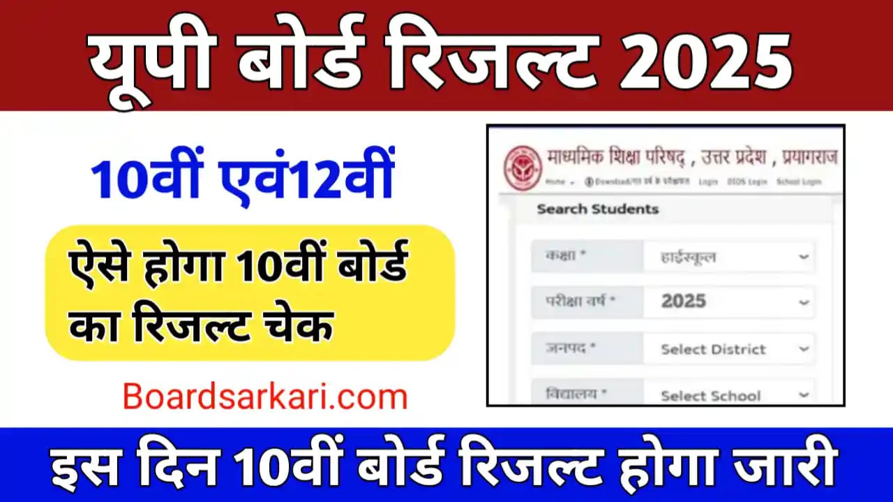 UP Board 10th Result 2025 Kab Aayega